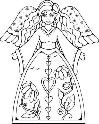 Beautiful Angel Coloring Page